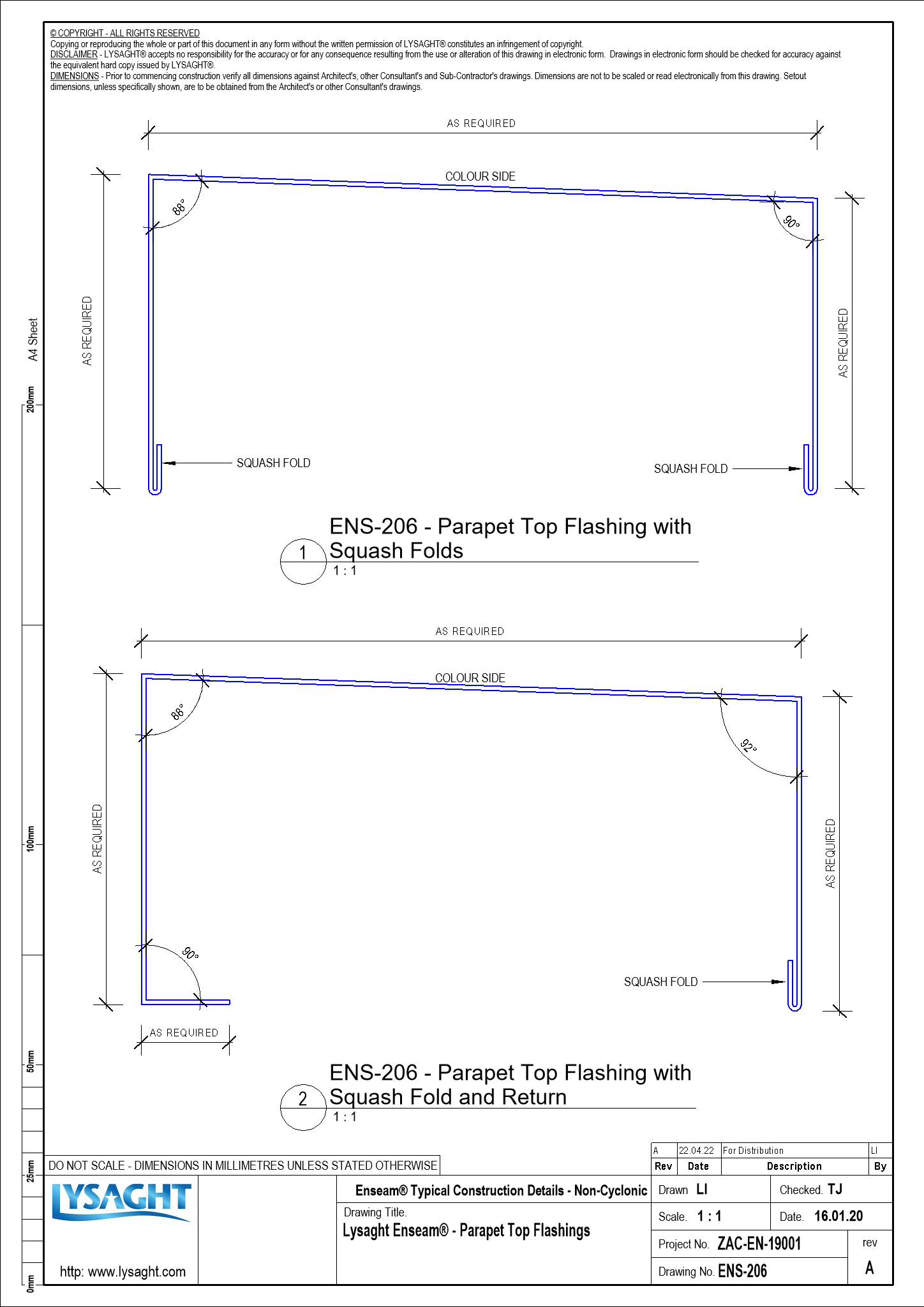 ENS301 Lysaght Enseam® Barge Flashings